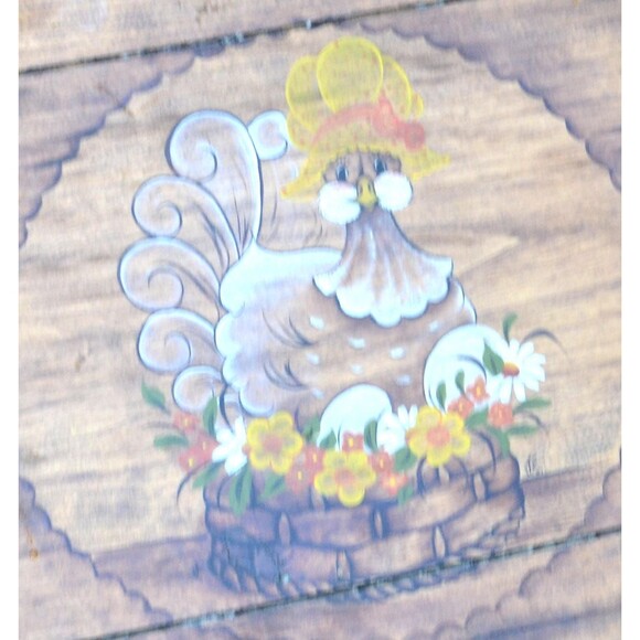 Bent Wood Cheese Box Painted with Cottage Core Farmhouse Americana Folk Art - Picture 2 of 9